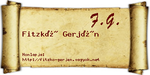 Fitzkó Gerjén névjegykártya